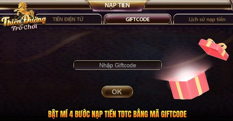 Chi Tiết 4 Cách Nạp Tiền TDTC Tiện Lợi, Giao Dịch Nhanh 4 Hướng dẫn nạp tiền TDTC thông qua giftcode
